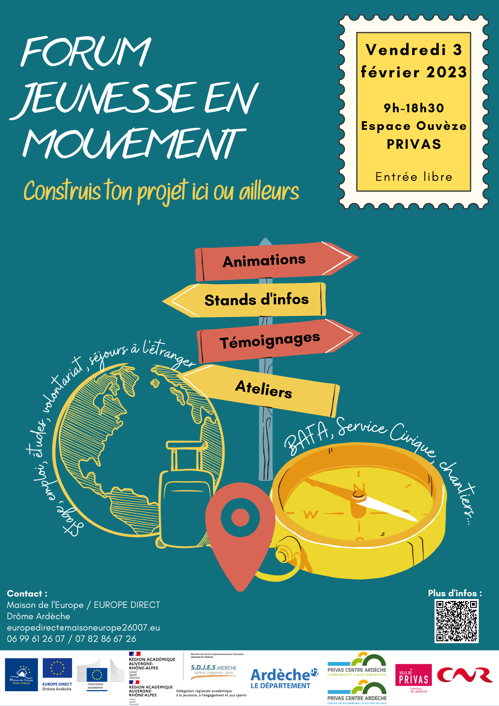 Affiche du Forum Jeunesse en Mouvement de Privas - le 3 février 2023
