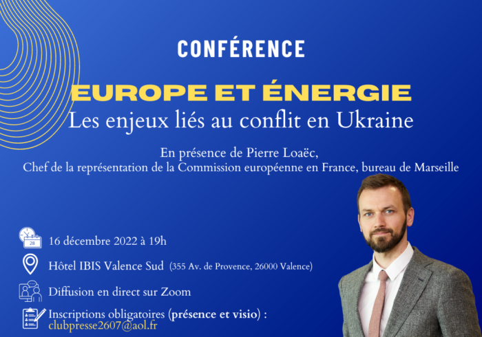 Conférence "Europe et Énergie, les enjeux liés au conflit en Ukraine", en présence de Pierre Loaëc